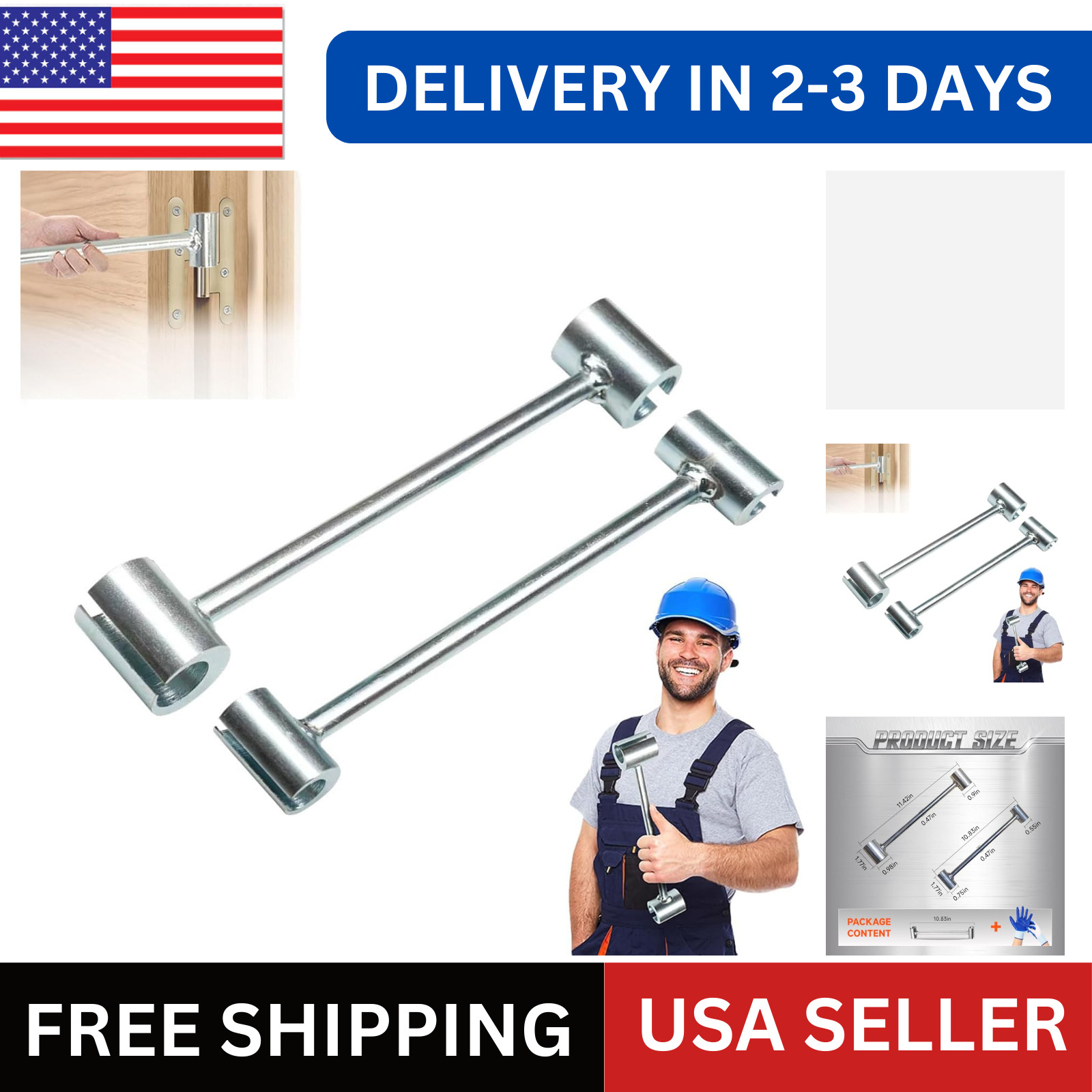 Door Hinge Adjustment Tool 2025 New Upgrade Steel Hinges Gap Adjusting Wrench US