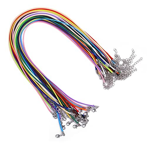 Yolev 28Pcs Waxed Cotton Cord - Mix Color Necklace & Rope String Multicolor