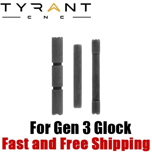 Tyrant CNC Stainless Steel Trigger Housing Pin Set for Gen 3 Glock - Black