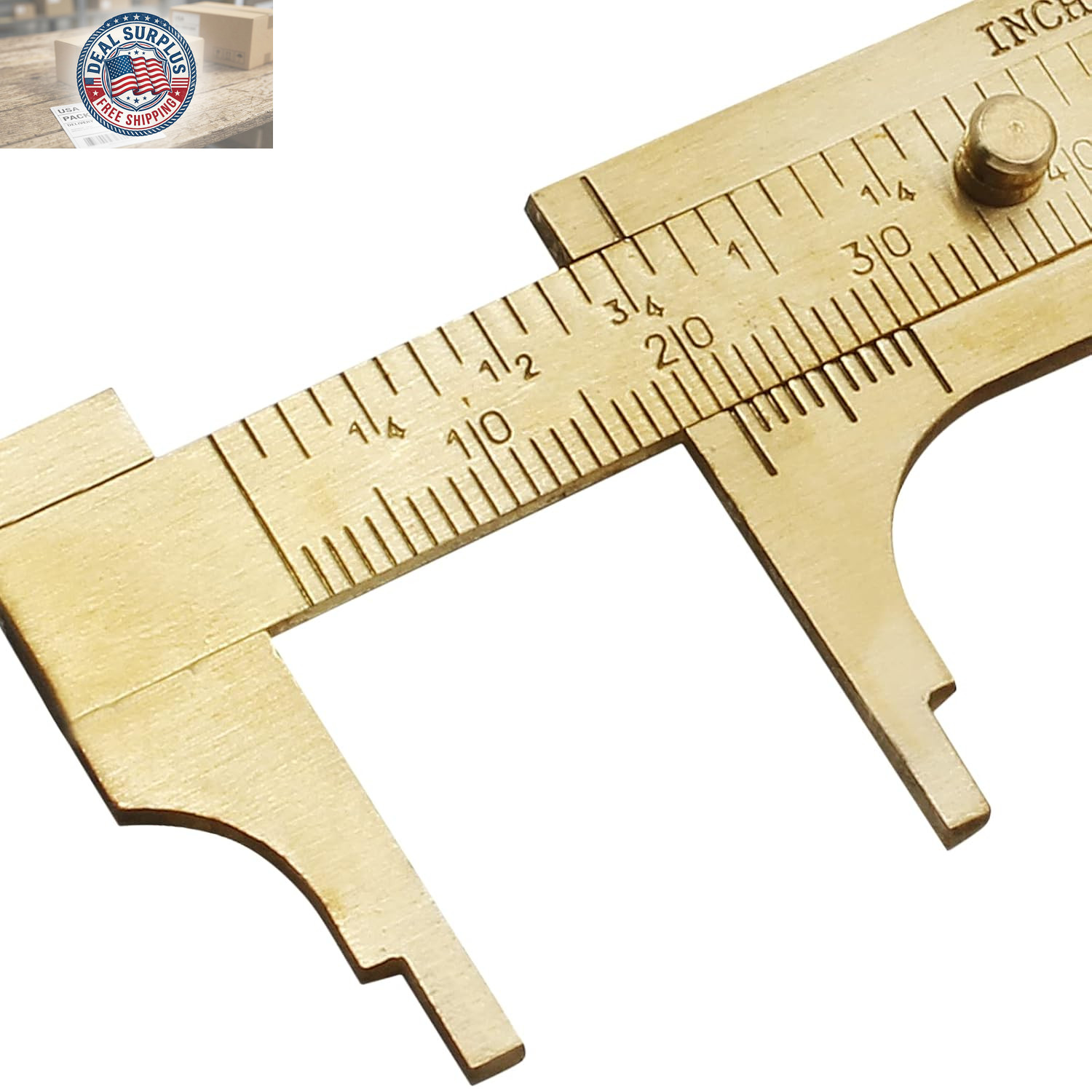 Brass Pocket Vernier Caliper Ruler, Sliding Gauge Mini Vernier Caliper Double Sc