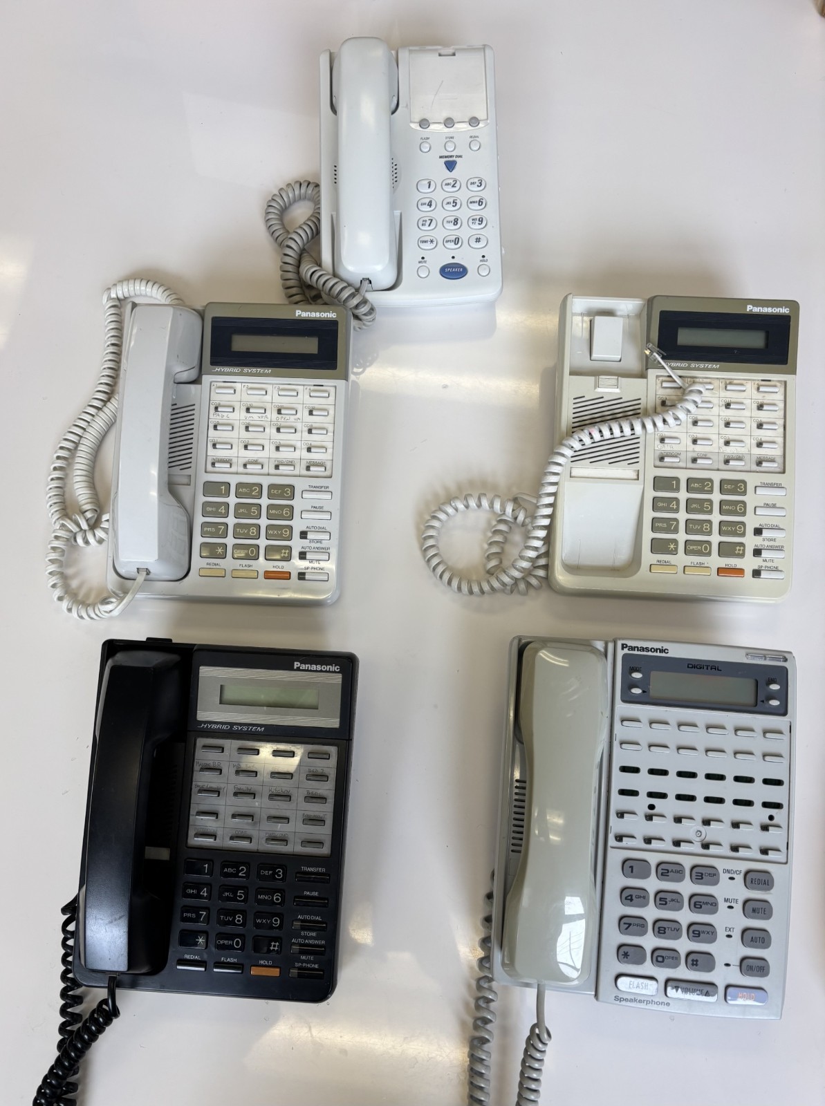 Lot of 5 Office Phones Hybrid System Speakerphone Parts/Repair Untested