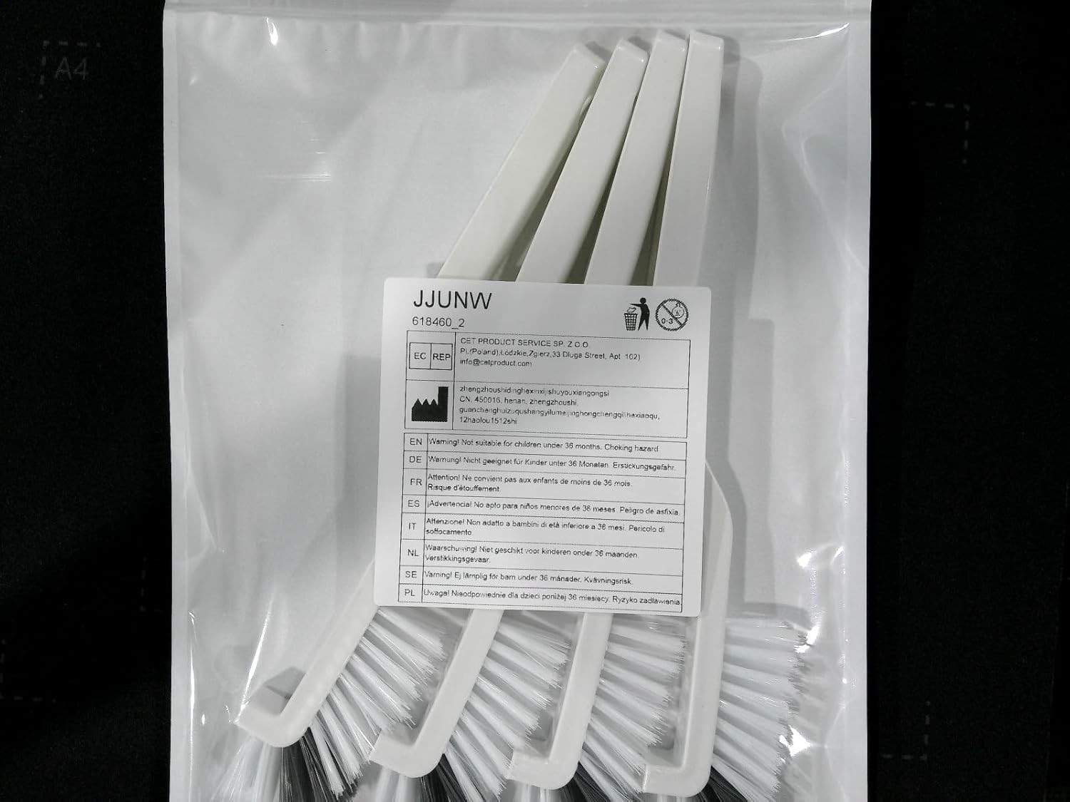 4PCS Right Angle Kitchen Scrub Brushes Small Crevice Cleaning Tools with Stiff B
