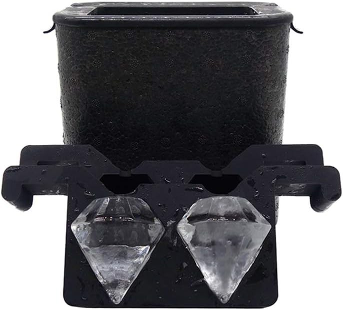 Clear Diamond Ice Cube Mold 2 Large Ice Cubes for Whiskey Cocktails Gift