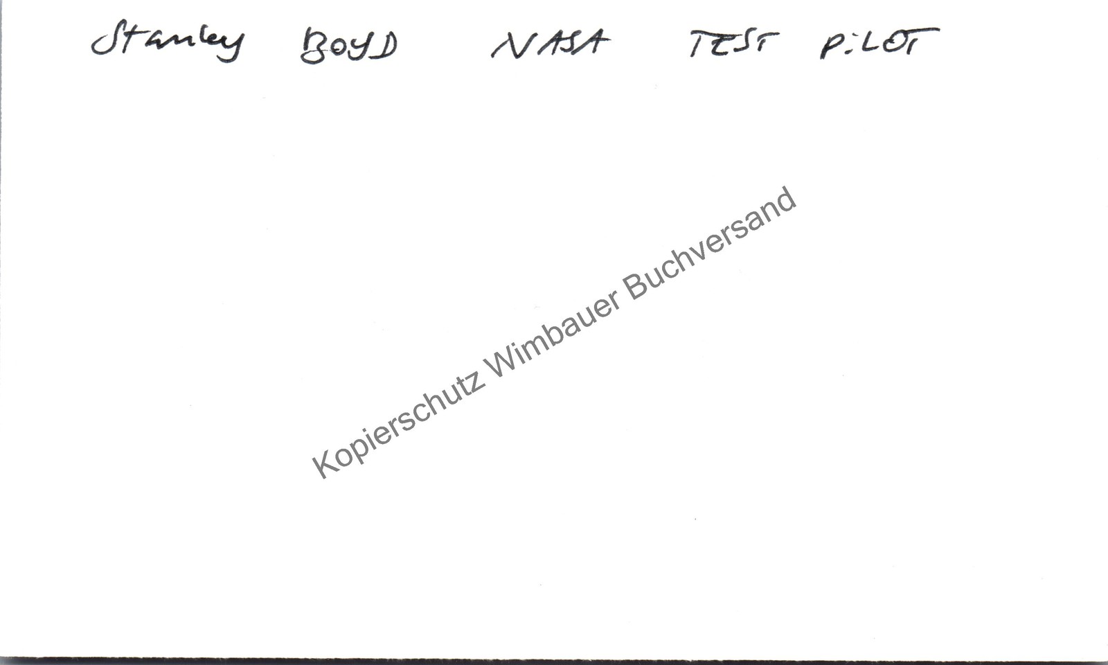 Original Autograph Stanley Boyd NASA Test Pilot // Autograph Autograph Signed