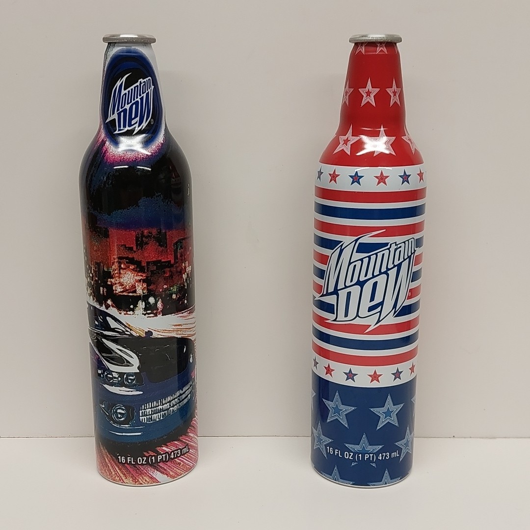 Mountain Dew Commemorative Cans Lot of 2 Art Series Empty - 16 OZ Free Shipping