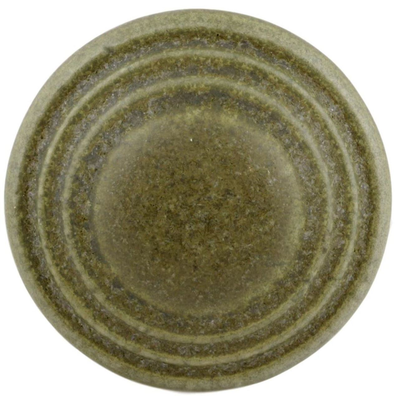 1-1/4" Ceramic Knob Satin Slate Green