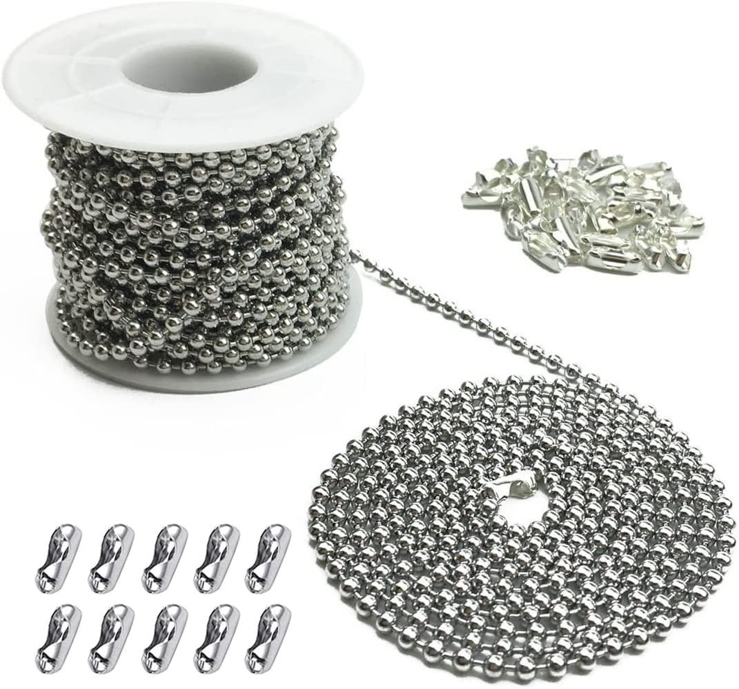 10-Yard Beaded Chain with 30 Connectors⭐ 3.2mm Stainless Steel Ceiling Fan ⭐
