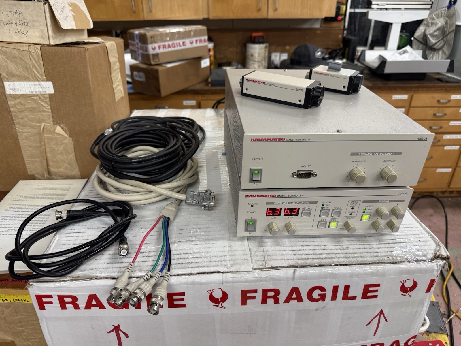 Hamamatsu C2400 CCD Camera System w/ ARGUS Image Processor, 2 Cameras, Cables
