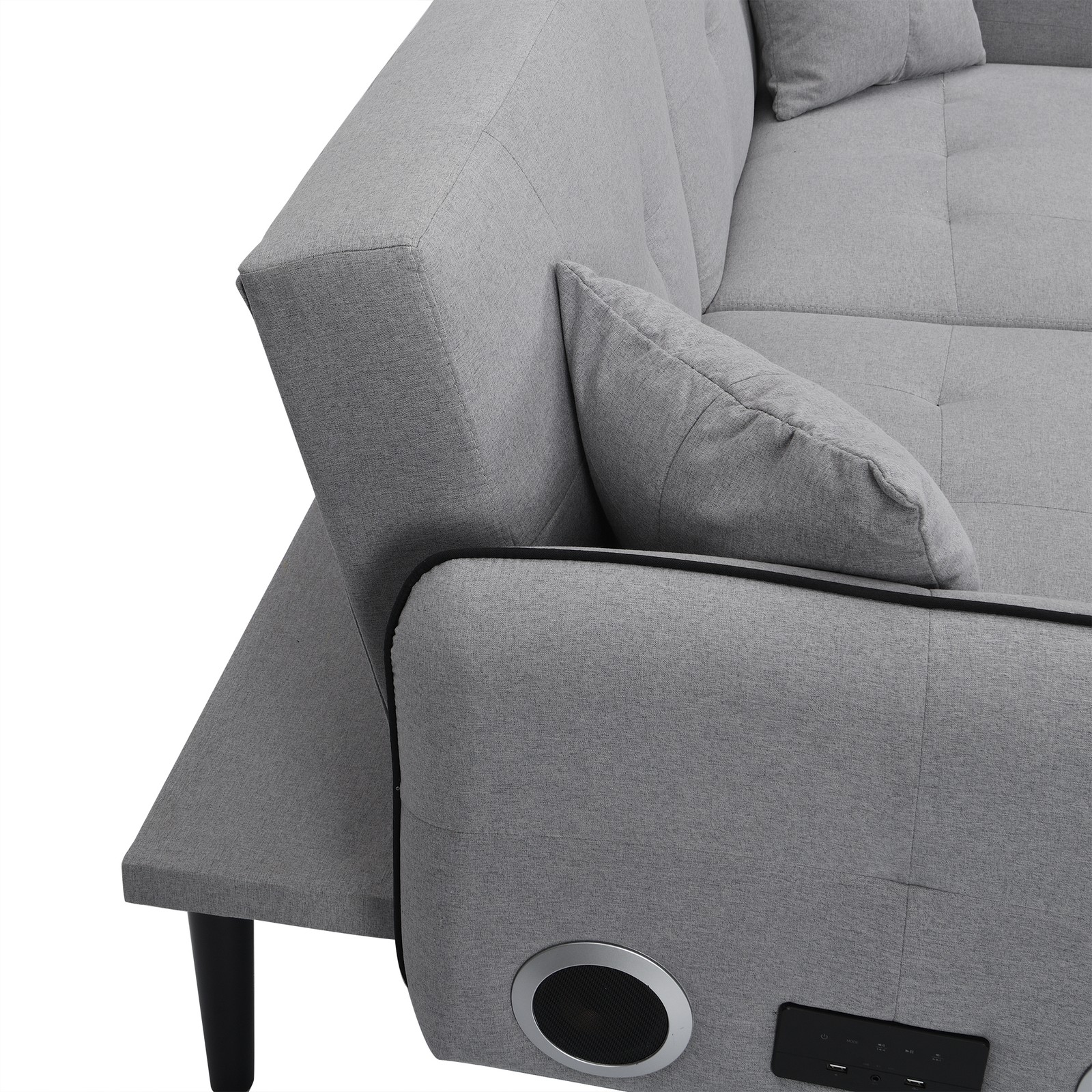 Folding Ottoman Sofa Bed with stereo (Gray)|Gray