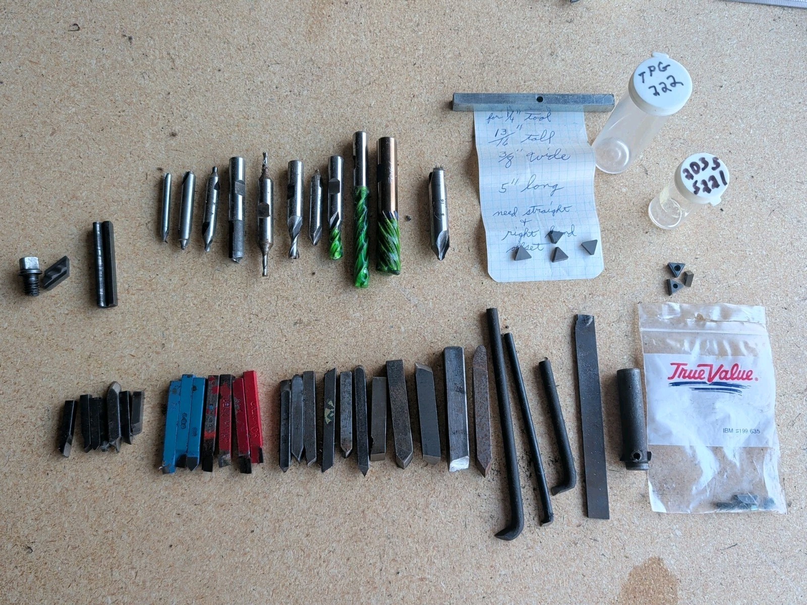 Large Lot Craftsman Metal Lathe Tool Bits & End Mills And Small Pieces