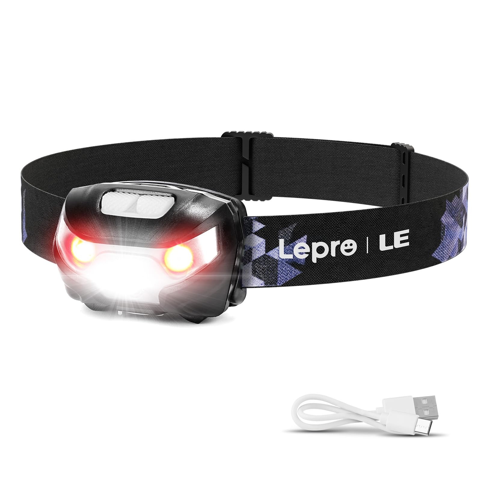 Lepro LED Headlamp Rechargeable  Super Bright Head Lamp with 5 Modes for Camp...
