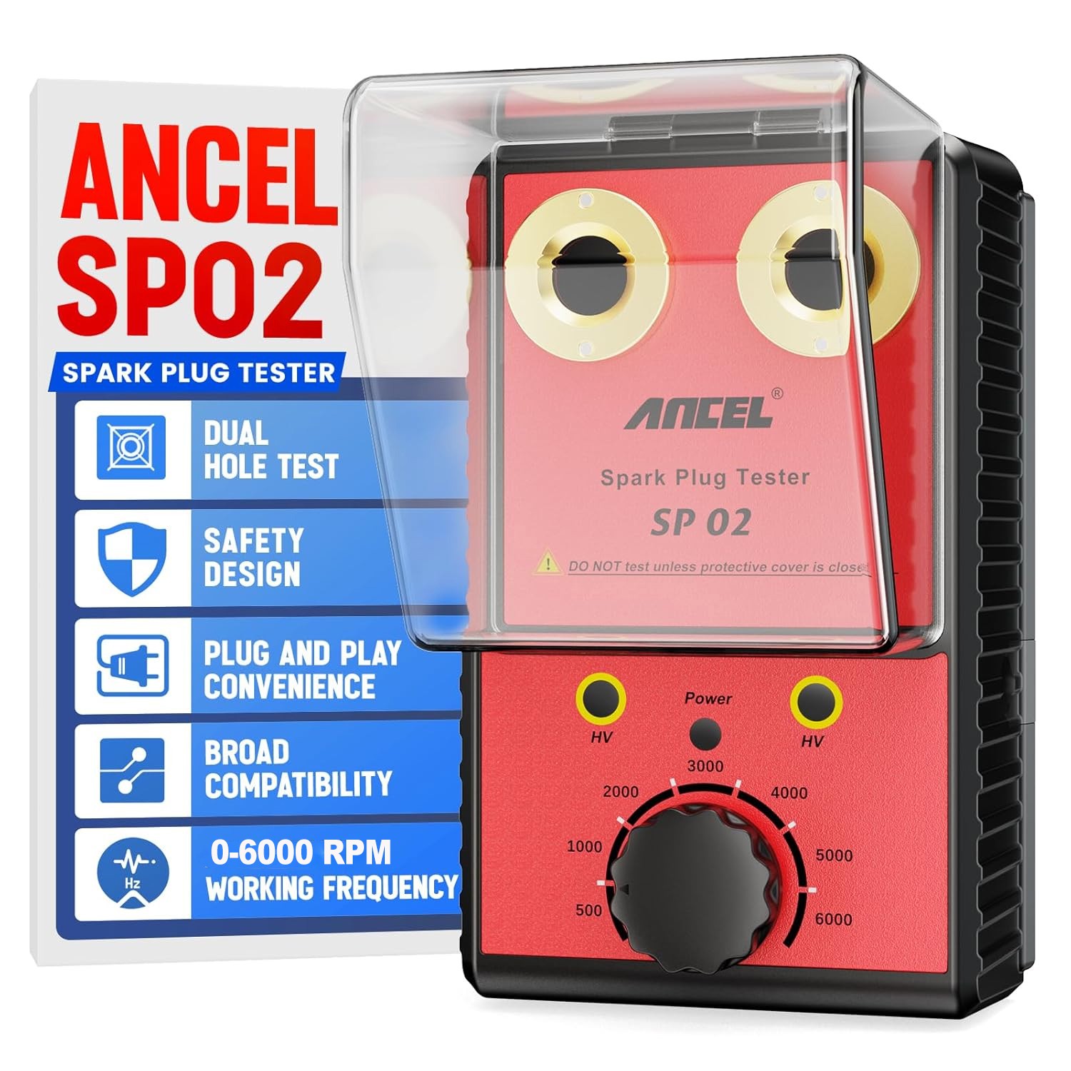 ANCEL Car Spark Plug Tester Ignition System 220V 110V Automotive Spark Tester