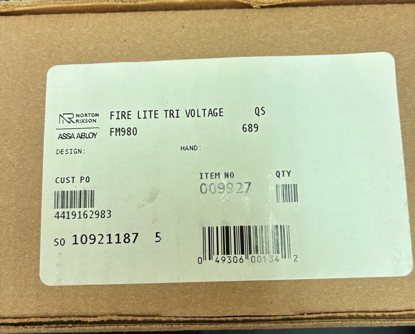 FIRE LITE FM980 UL-Listed door holder