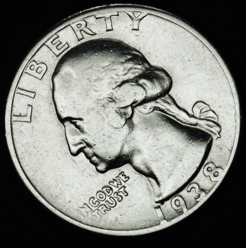 1938-s Washington Quarter. Chest Feathers.   High Grade   (Inventory  A)