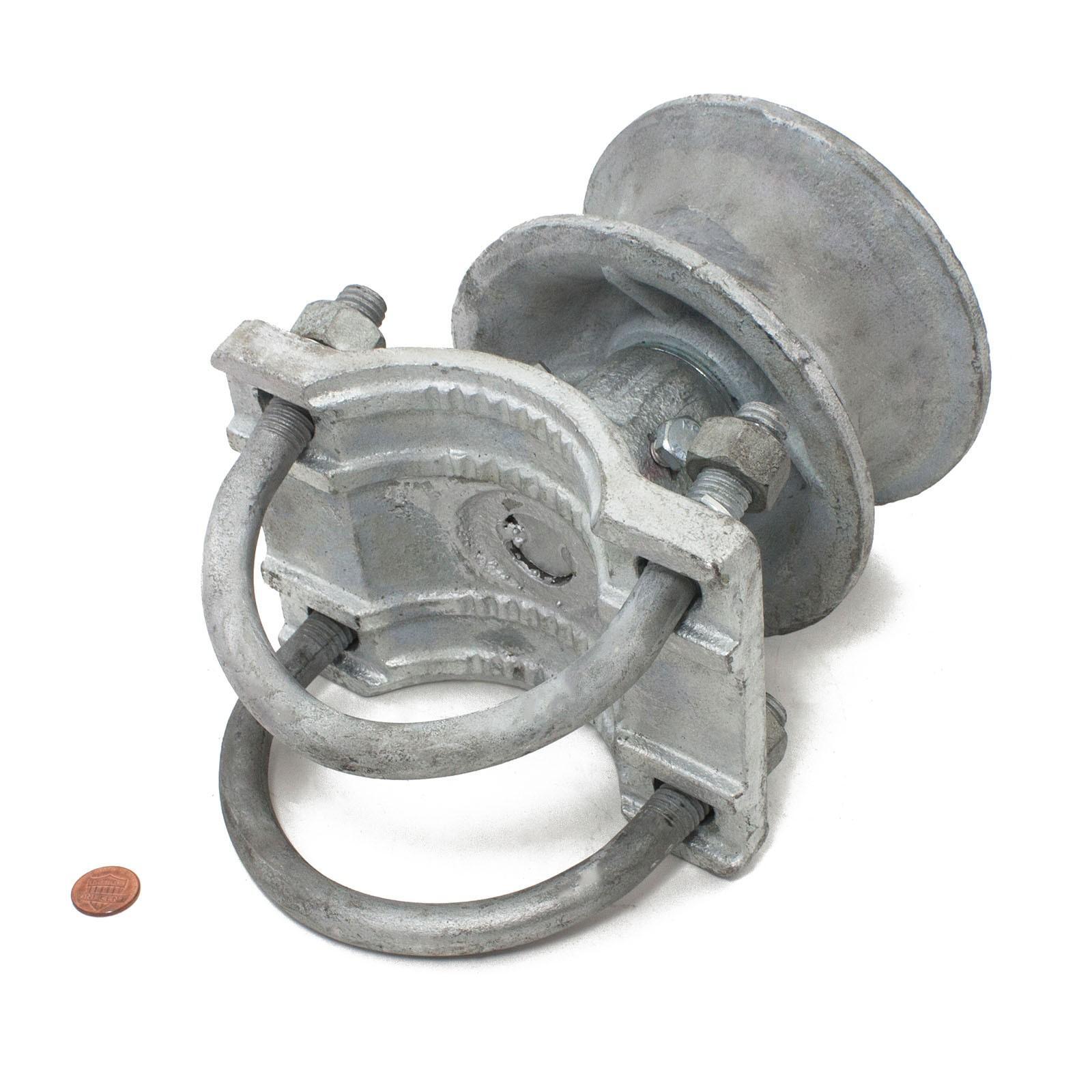 (4-Pack) 4" Round Post x 2 1/2" Round Gate Frame Steel Cantilever Roller