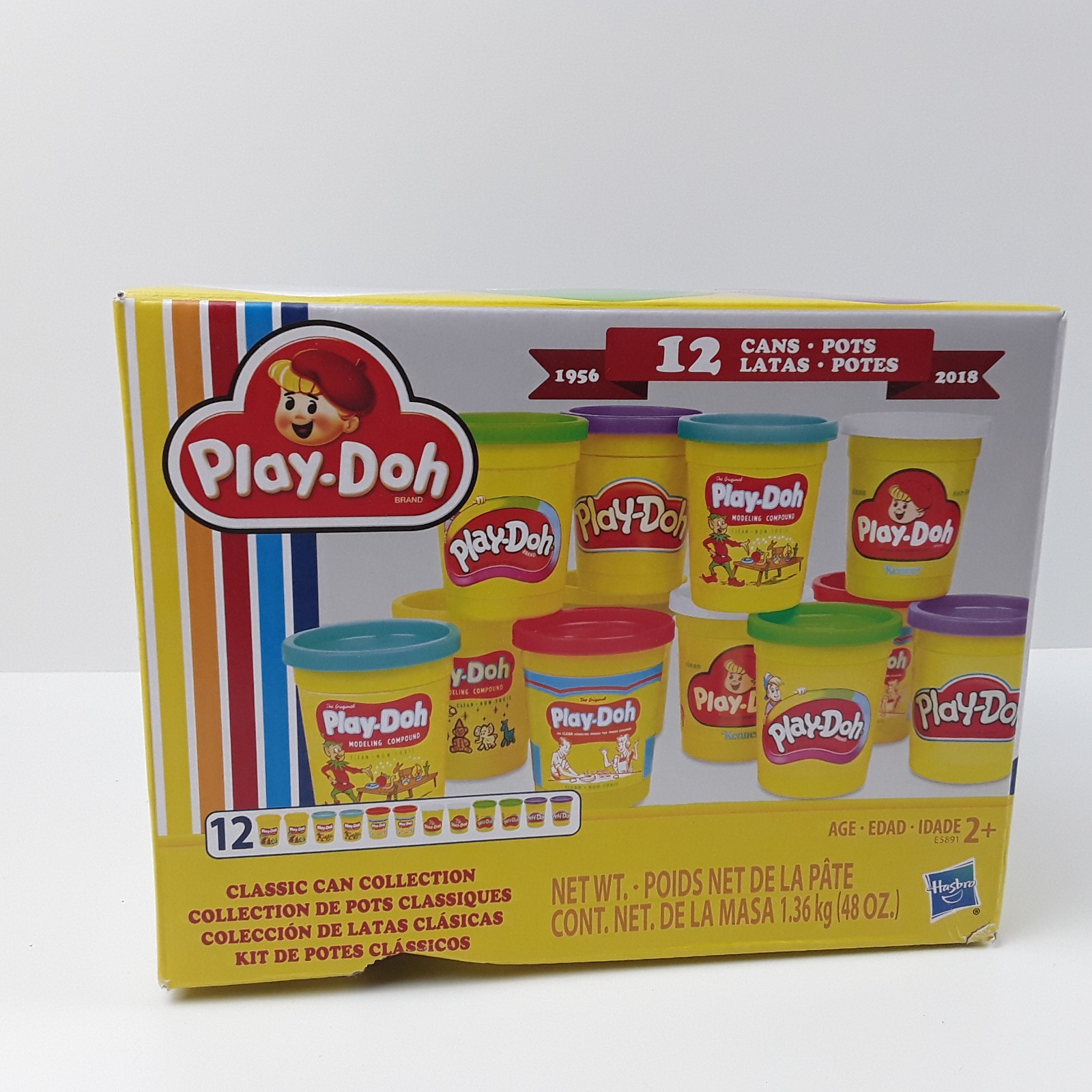 Hasbro Play-Doh Retro Compound Pac Classic Can Collection Soft Clay 12 Canisters