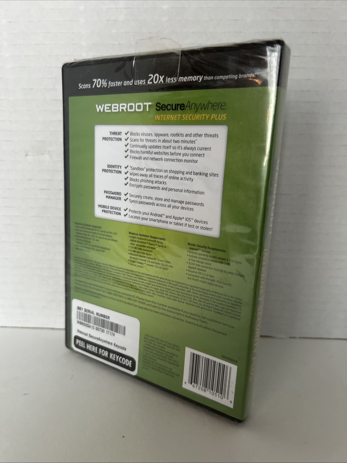 WEBROOT SecureAnywhere Internet Security Plus (DVD, 2012) 13DVDS2US NEW IN BOX