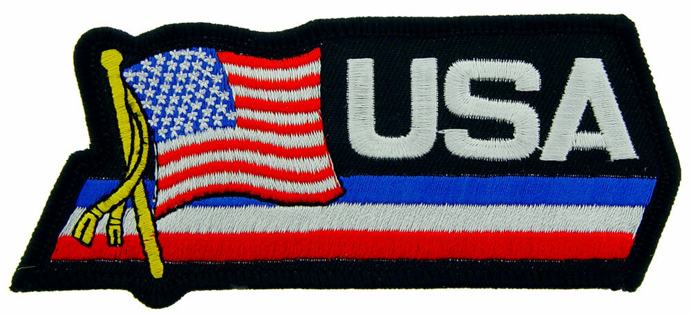 USA SCRIPT Embroidered Patch 1-1/2"X4-1/2" (6515)