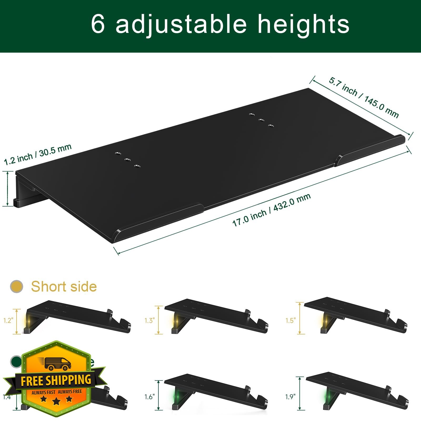 KEENWEGO Black Keyboard Stand Adjustable