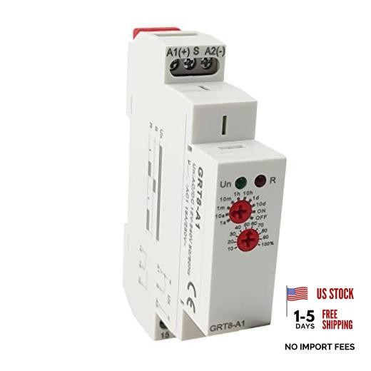 GRT8-A1 Delay ON Time Relay 0.1s-10day Delay 16A AC/DC 12-240v DIN Rail Mount
