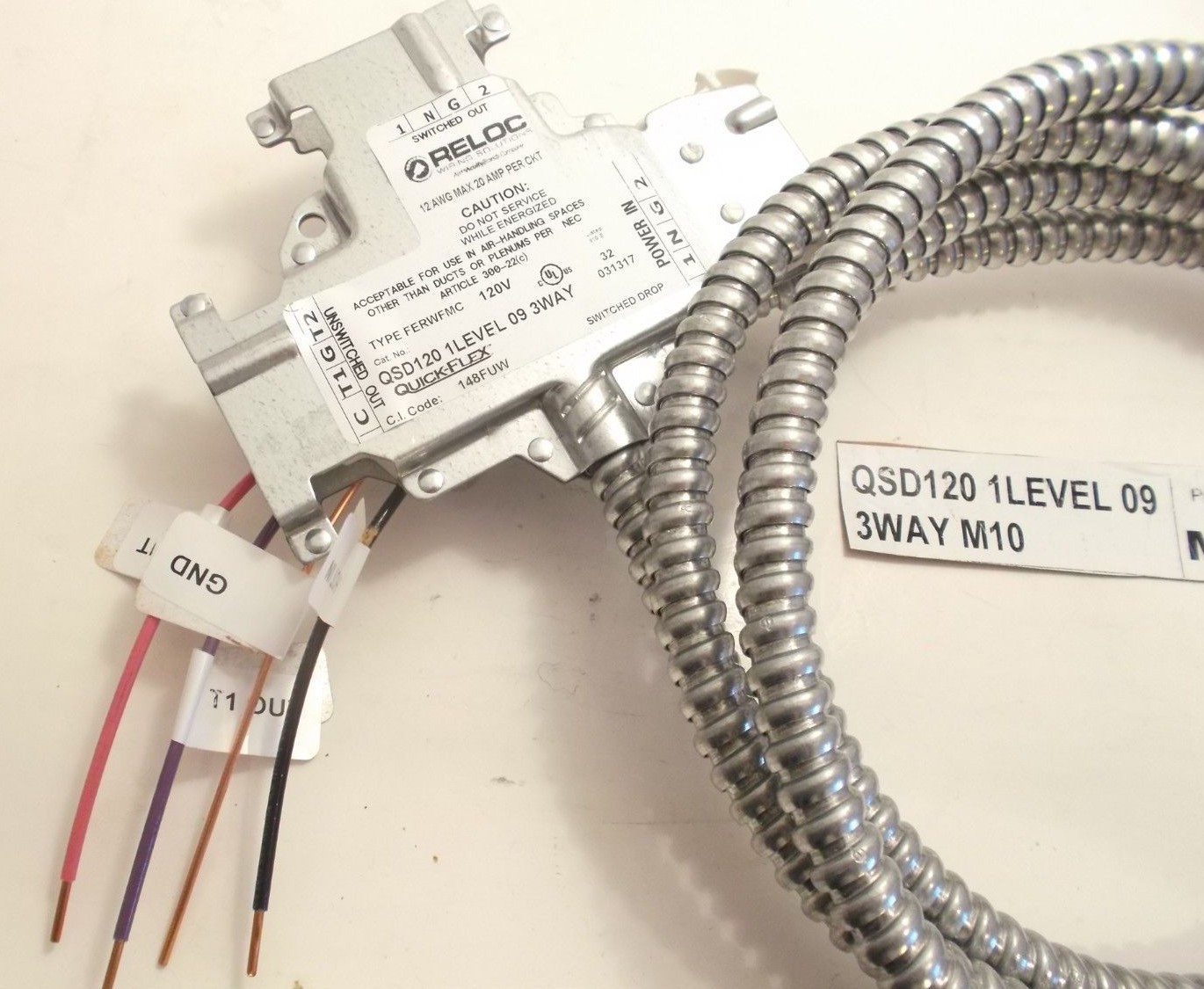 LITHONIA QSD120 1LEVEL 09 3WAY M10 Switch Drop - Quick-Flex - QSD - 120V - 9FT