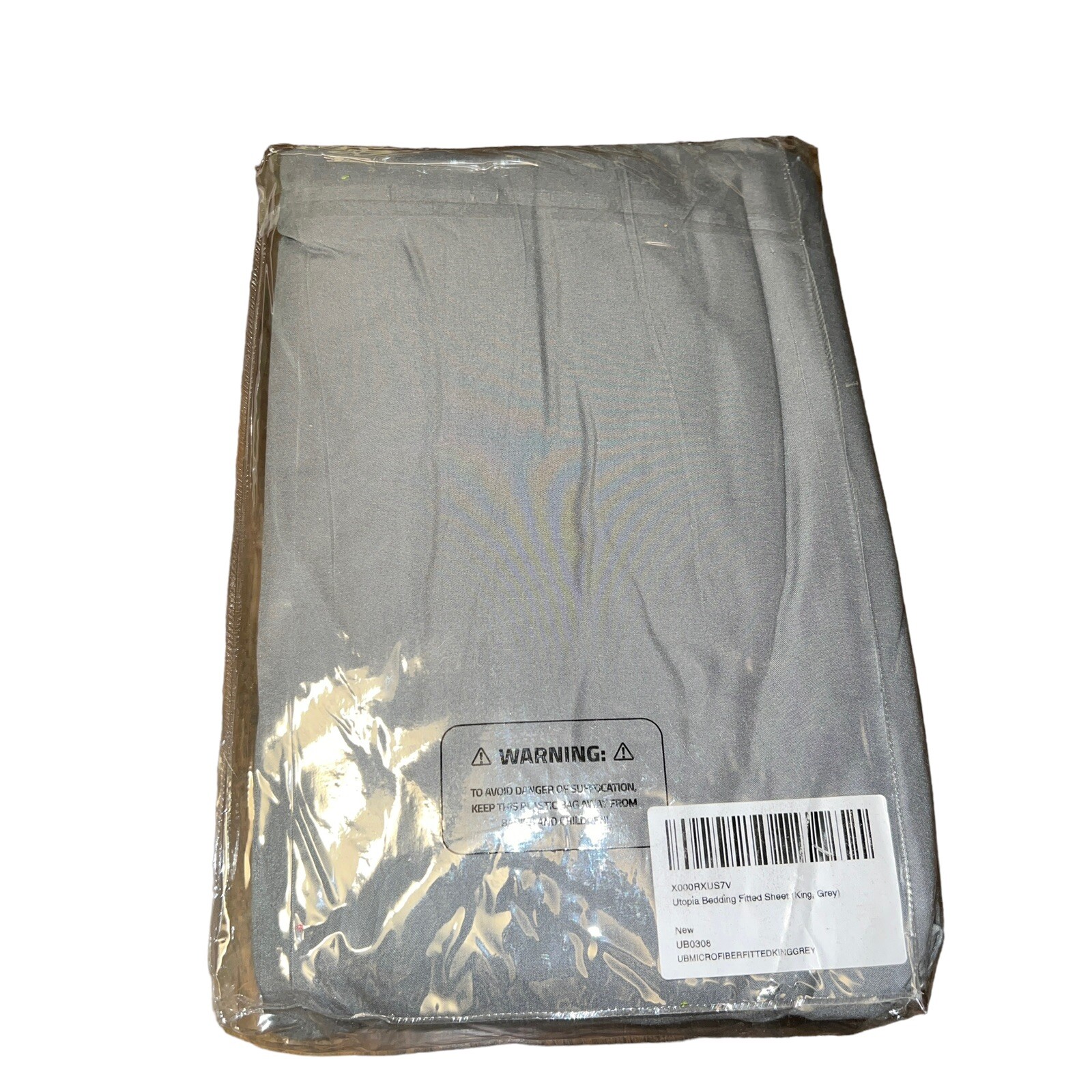 Utopia King Size Fitted Sheet Brushed Microfiber Grey Premium Quality