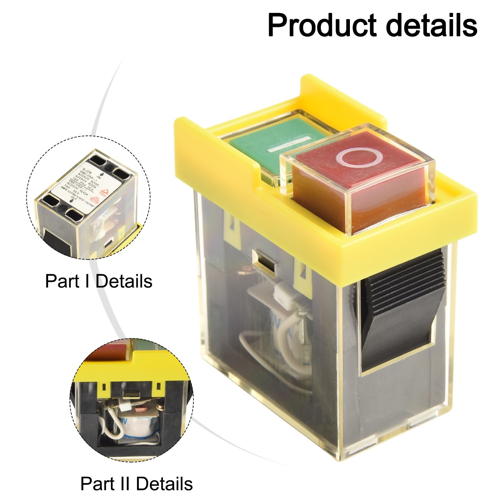User friendly start button switch with power off and undervoltage protection