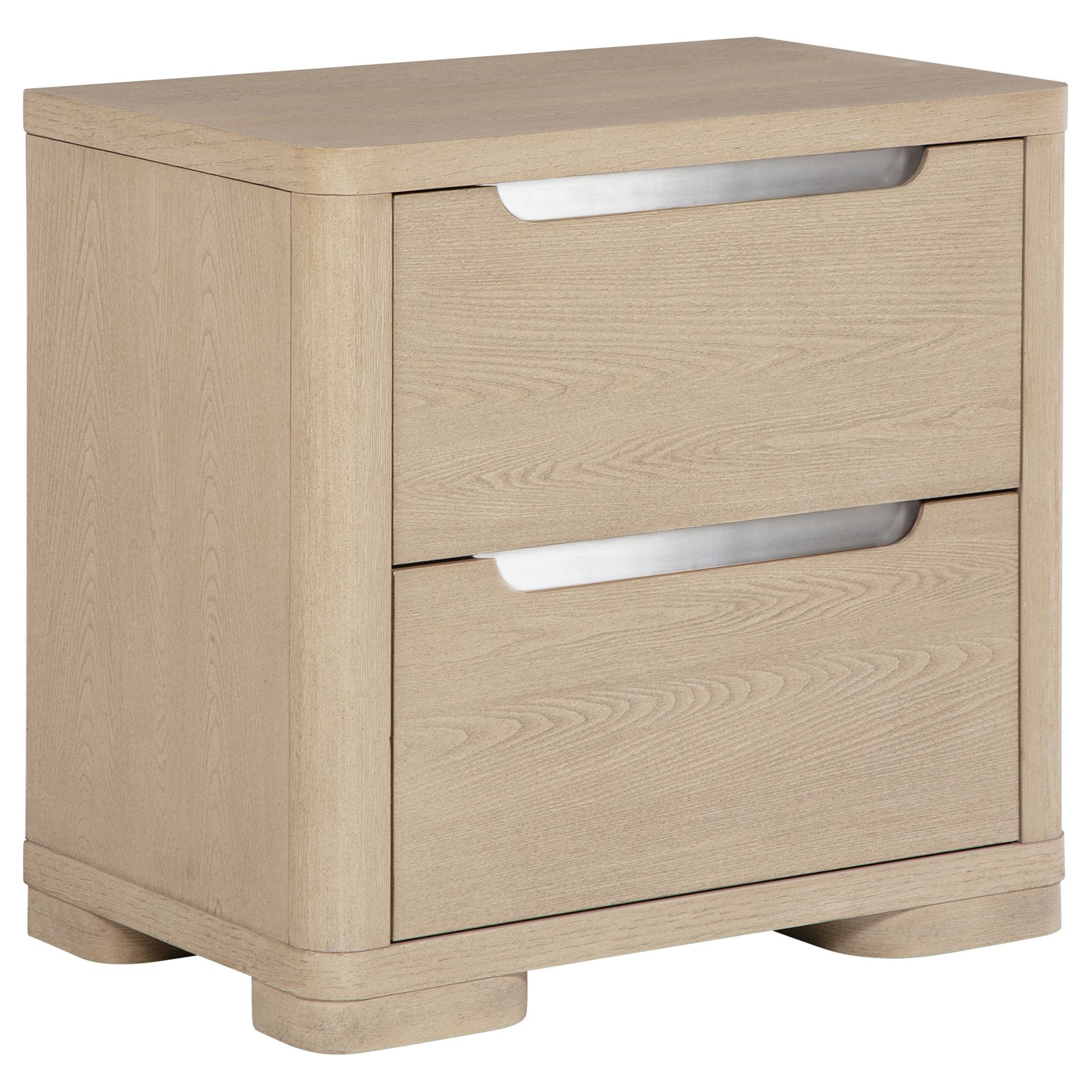 Light Elm 2-drawer Nightstand Bedside Table