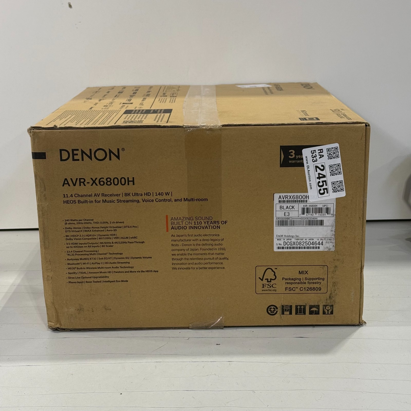 Denon AVR-X6800H 11.4 Channel AV Receiver