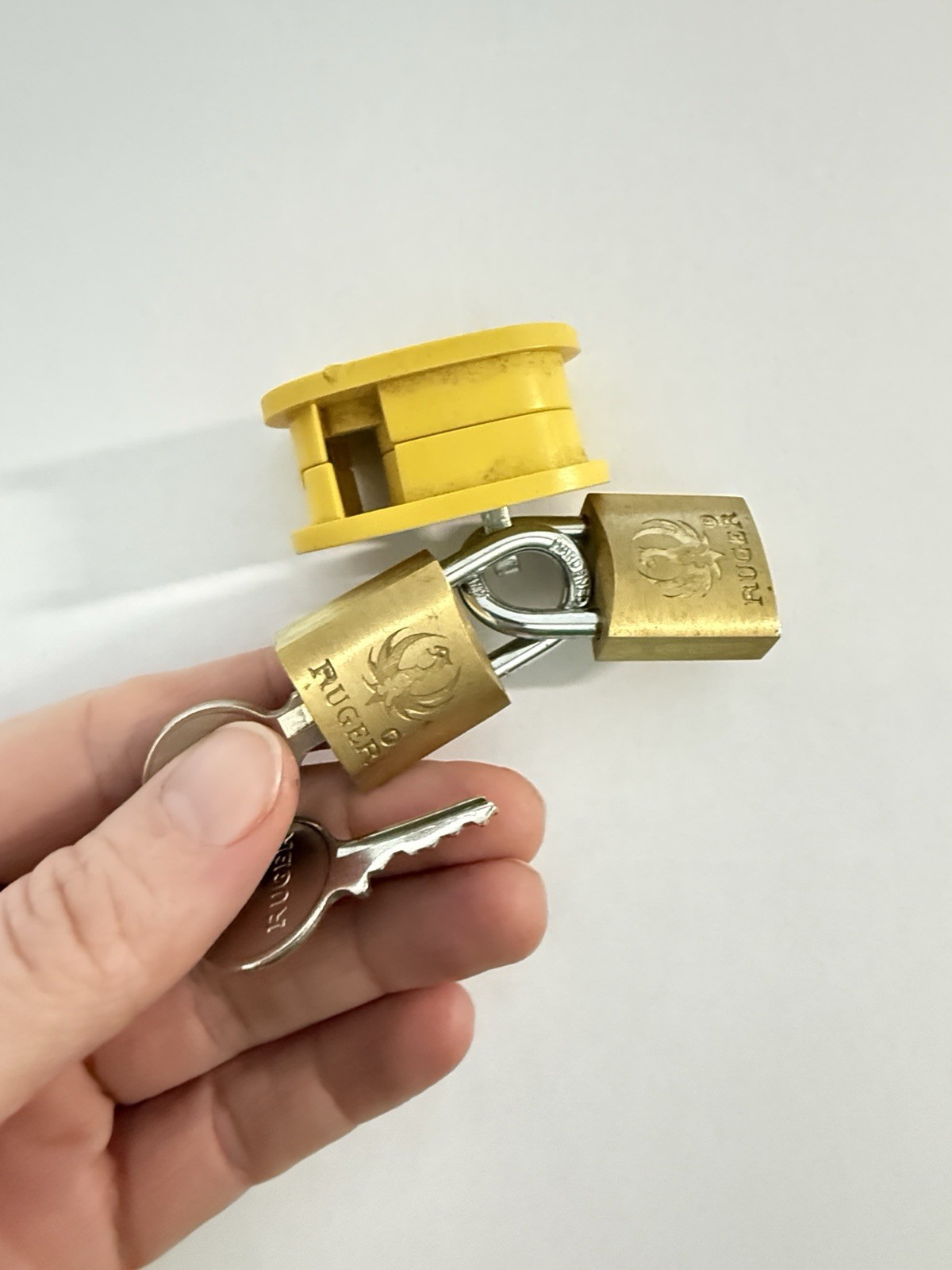 2 Ruger Brass Gun Lock Mini-Lock Padlocks with Keys