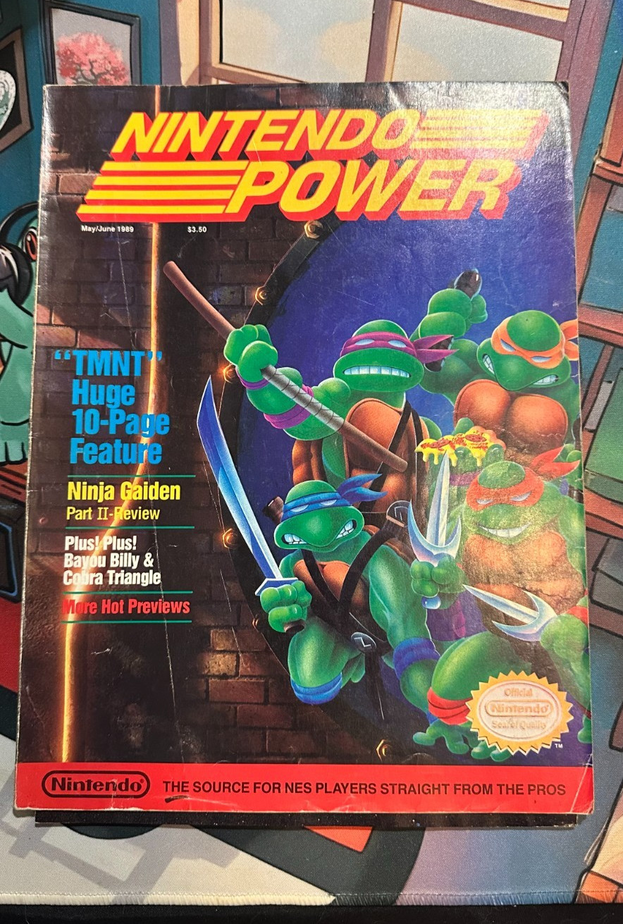 Nintendo Power Magazine TMNT With Mega Man II Poster May/June 1989