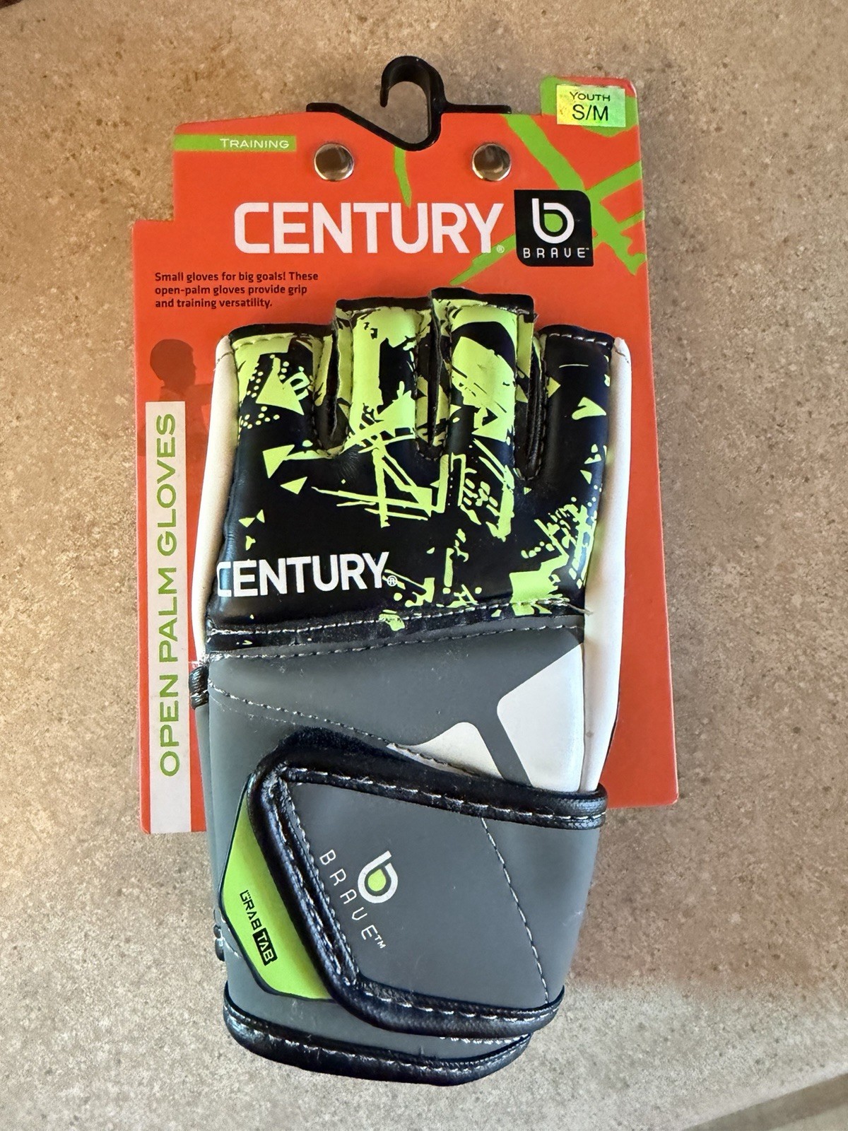 Century Youth Brave Open Palm Vinyl MMA Gloves Youth Size S/M