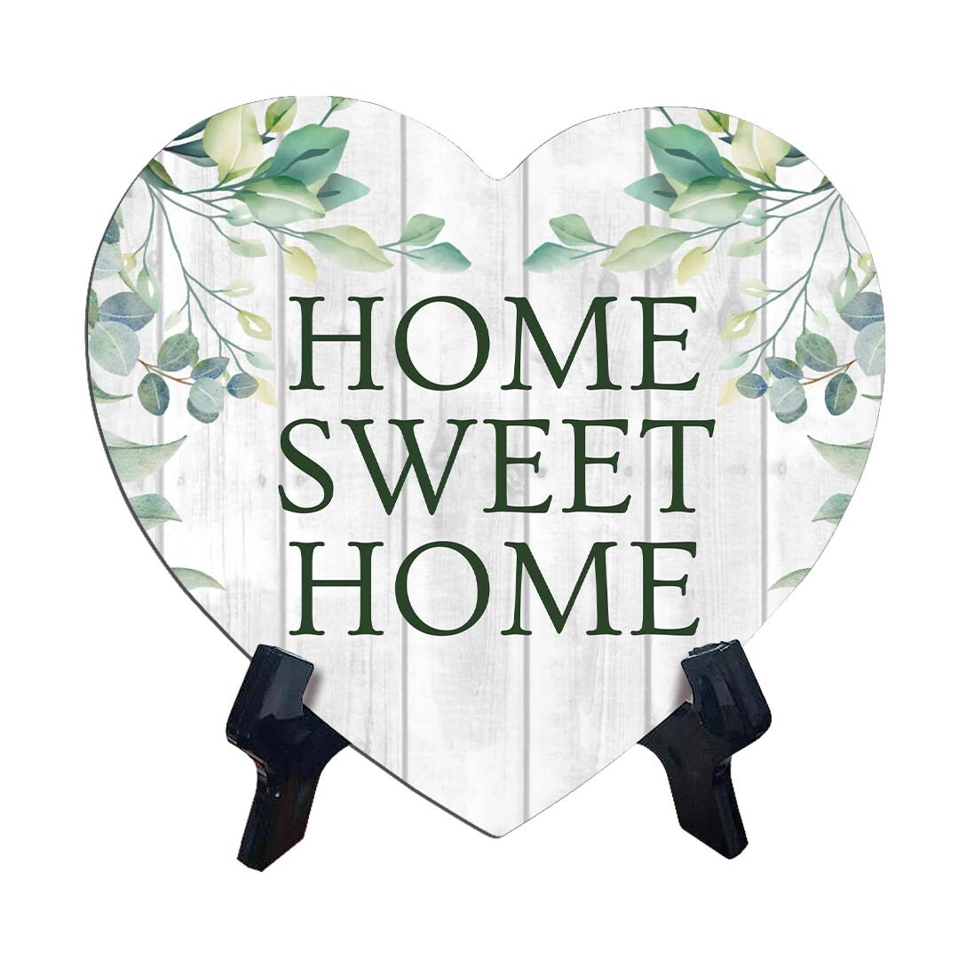 Home Sweet Home Heart Table Sign with Acrylic Stand (6x5") | Home Decor
