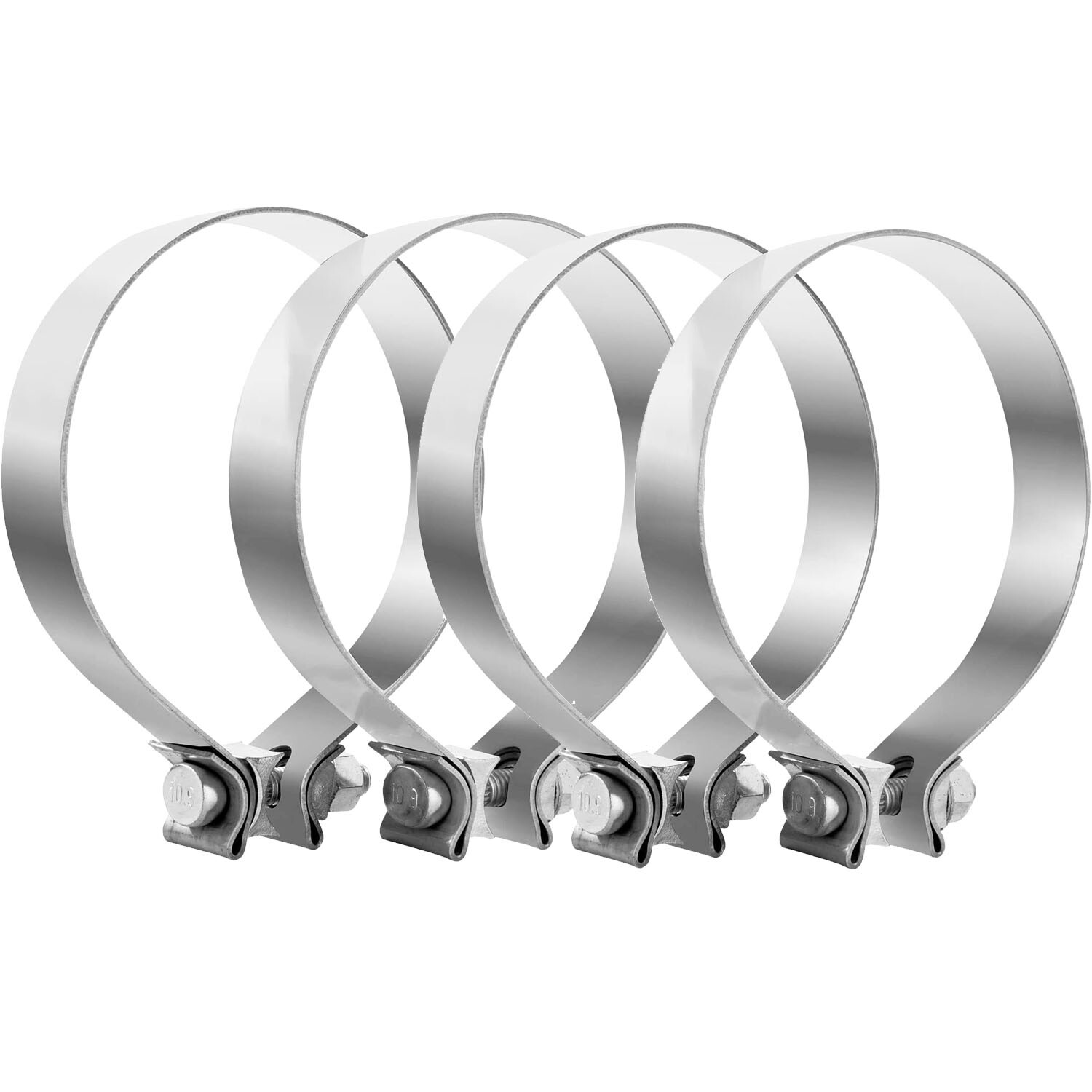 4pcs  5 Inch Exhaust Clamp Narrow Band Pipes Muffler Clamp 304 Stainless Steel