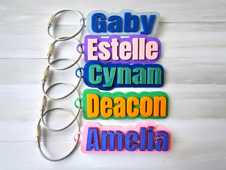 Bottle Name Tag, Personalized Name Keychain, Custom Backpack Tag, School Name