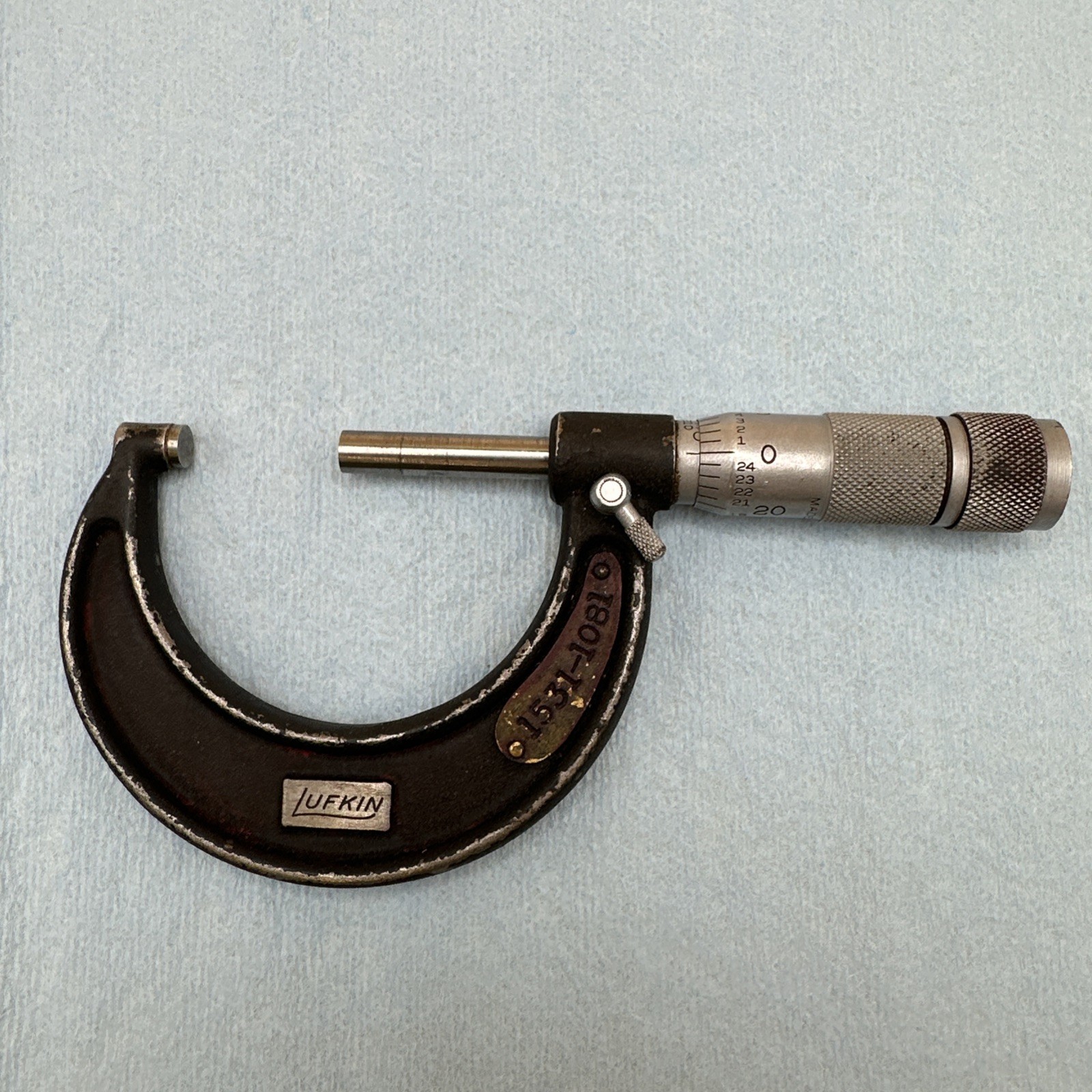 Lufkin 1942 Locking Outside Micrometer 1-2" Ratchet Stop .0001 Vintage USA