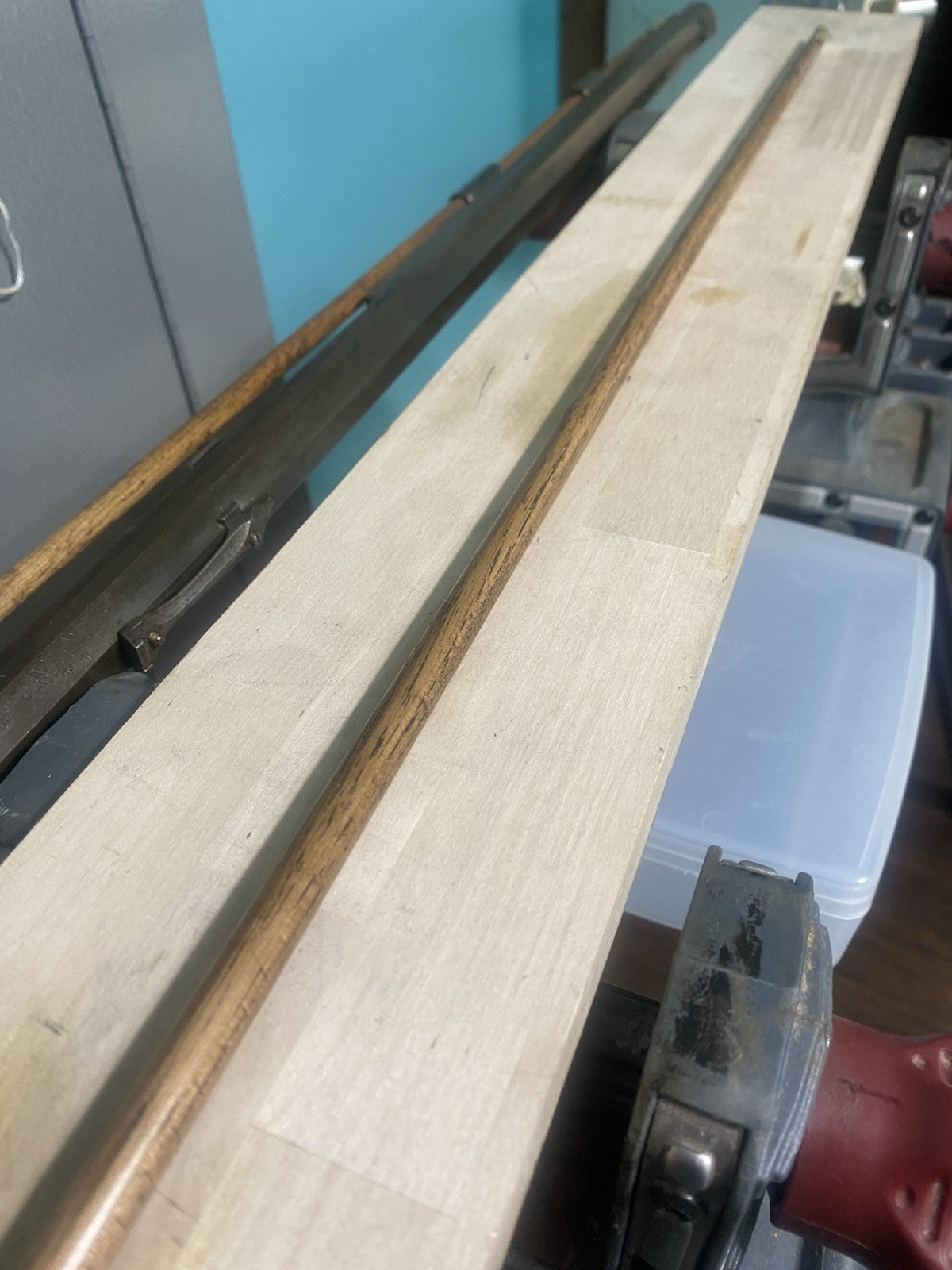 Hickory Ramrod 36” Long X 1/2” Diameter with Brass Tips.