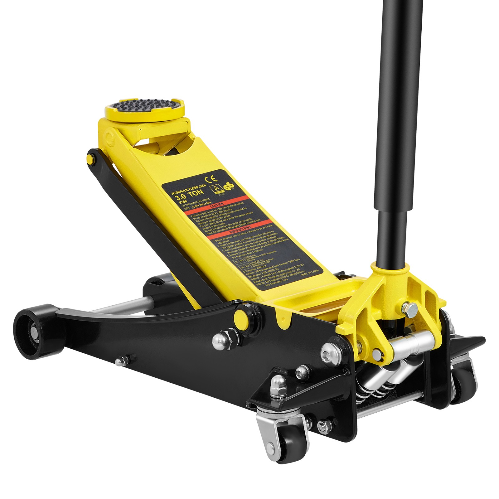 Low Profile Floor Jack 3 Ton Heavy Duty Steel Car Jack w/Dual Piston Rapid Pump