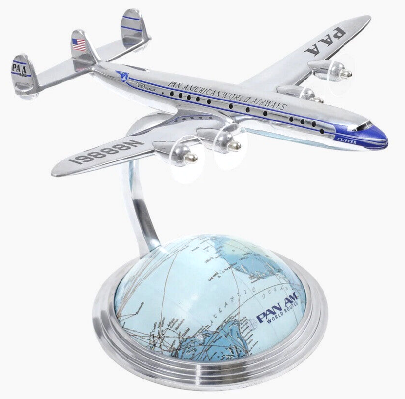 Lockheed Constellation Airliner Airplane 6.5" Travel Agent Desktop Globe Decor