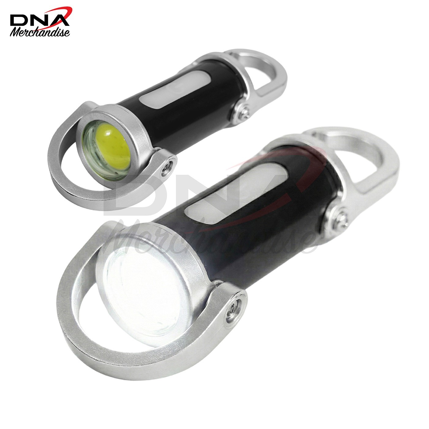5PC Portable Rechargeable Keychain Flashlight with Power Bank 7 Light Modes