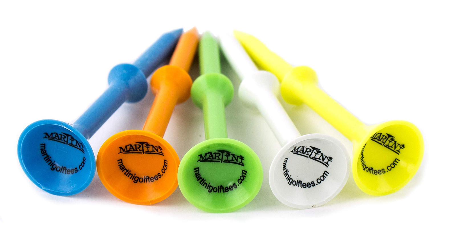 Martini Step Up Golf Tees 5 Pack Assorted Colors Unbreakable 3.25 Inch