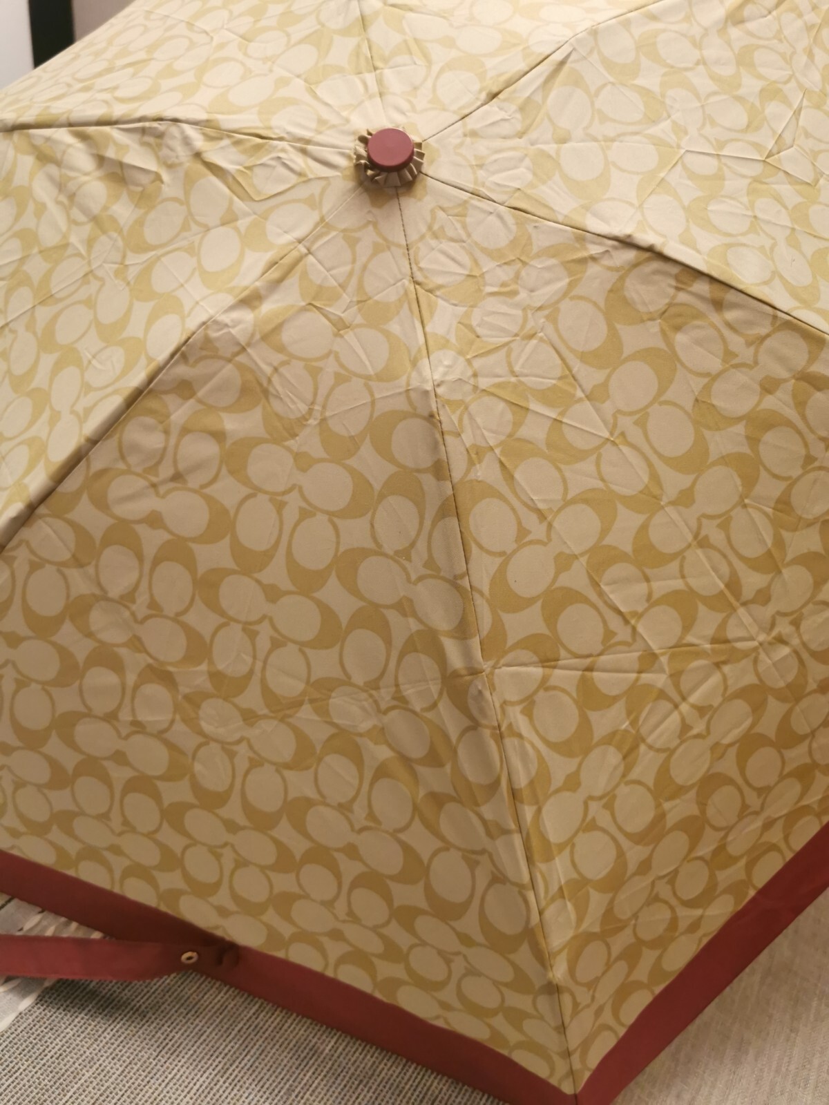 New With Tags Coach Umbrella Ivory Rouge