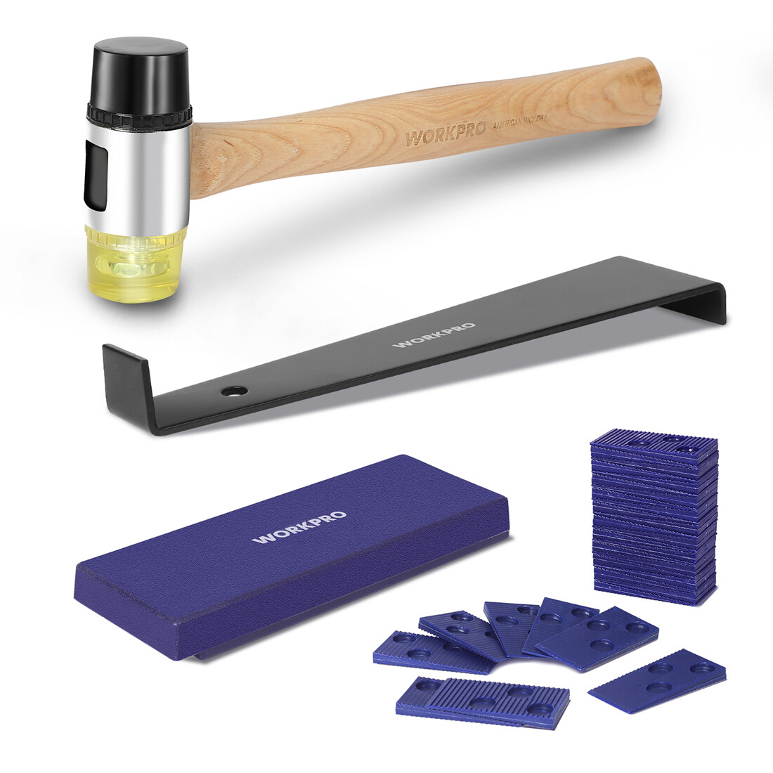 WORKPRO Laminate Wood Flooring Installation Kit Double-Faced Mallet Pull Bar Set