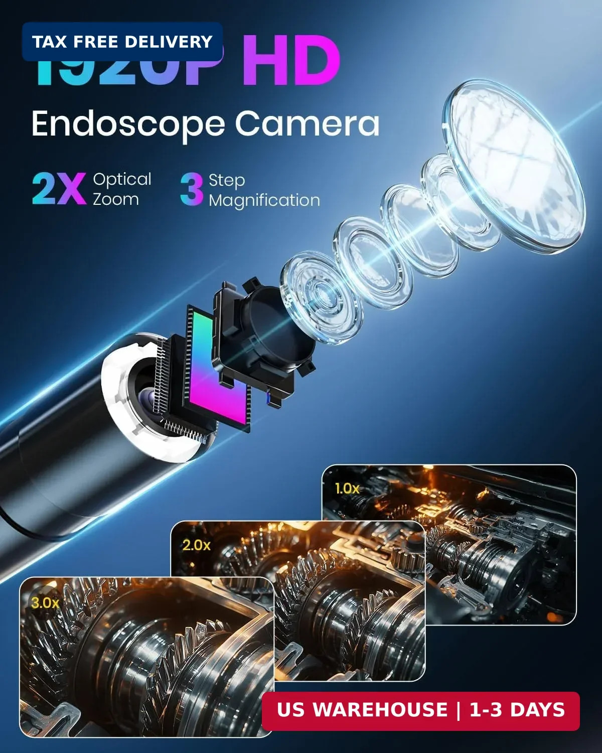 Endoscope Camera with Light,Borescope Cameras with 4.3" IPS 1920P HD Inspection