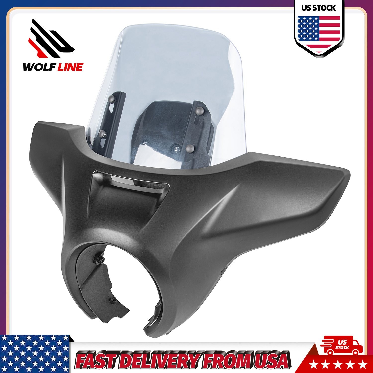 WOLFLINE Windshield Headlight Fairing Cowling Kit for Honda Rebel 300 2020-2026