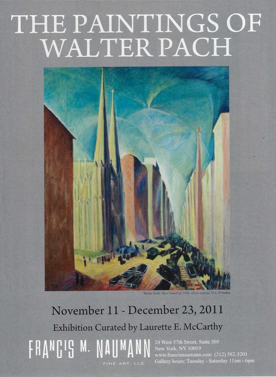 WALTER PACH c1916 Cathedral Art Gallery Exhibit Ad-2011