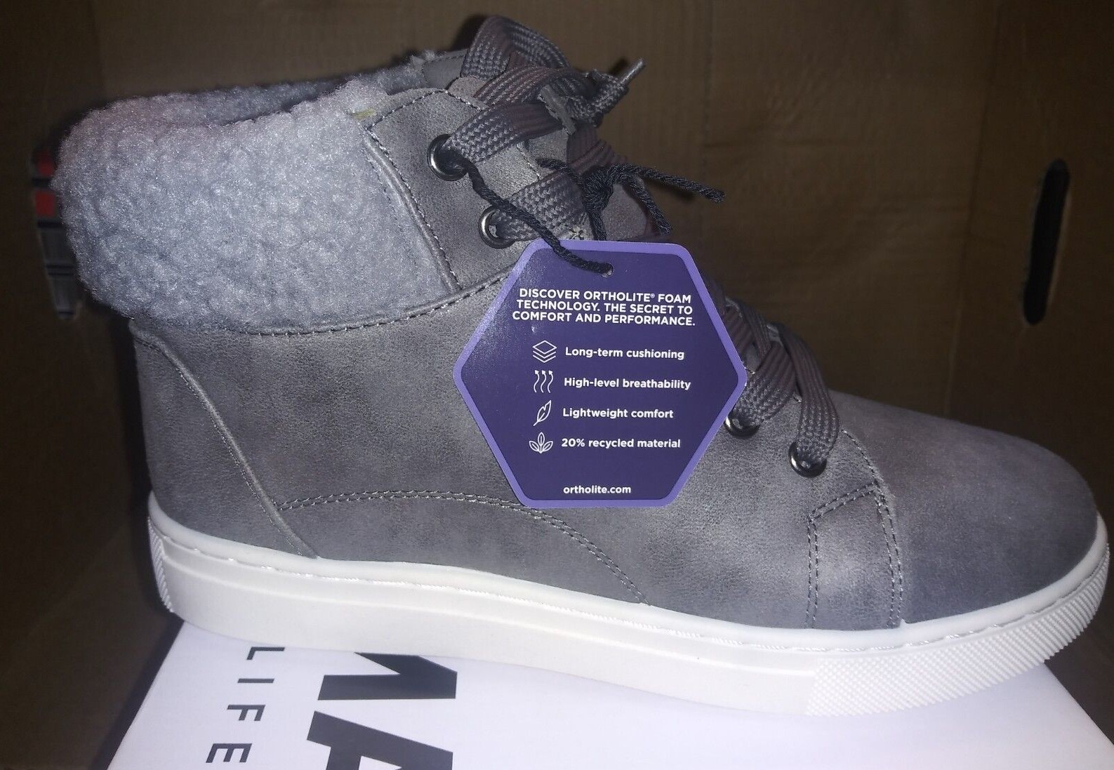 Sonoma Goods For Life Kinsleyy Women's Faux-Fur Hightop gray COLOR SIZE 5 WIDE