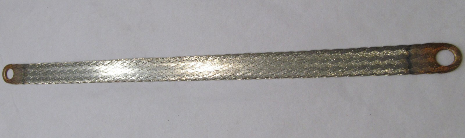 FLAT BRAIDED GROUND STRAP 12" x 5/8" TINNED COPPER CABLE 5/16" 1/4" POST HOLE