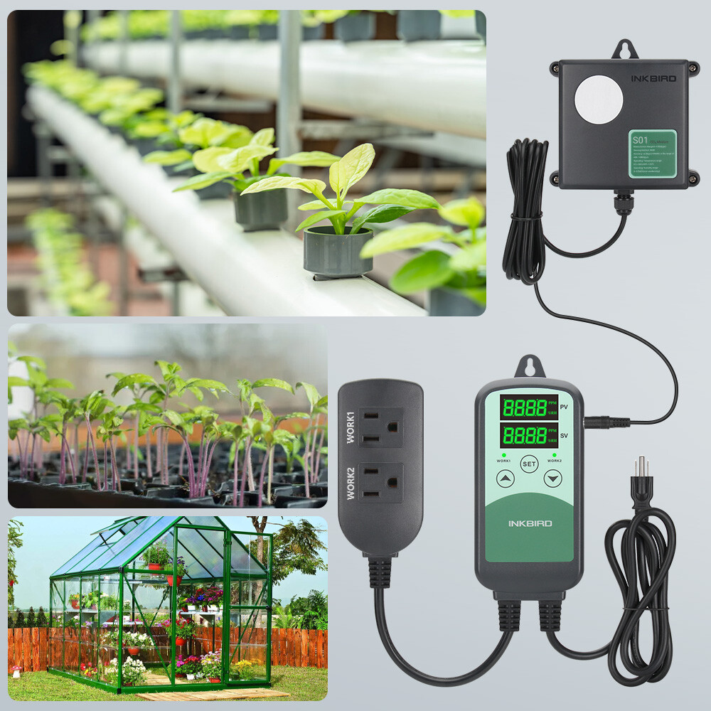 Inkbird Program CO2 Controller Regulator ICC500T Sensor Probe Greenhouse Plant
