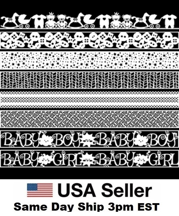 Rare OMFL Beautiful Baby Laser Cut Borders Creative Memories Scrapbook Die4cuts